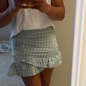 Stylish Green Plaid Women's Skirt